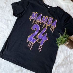 Vintage Kobe Bryant Mamba 24 Spray Paint Splatter Drip T-Shirt LA Lakers Graphic